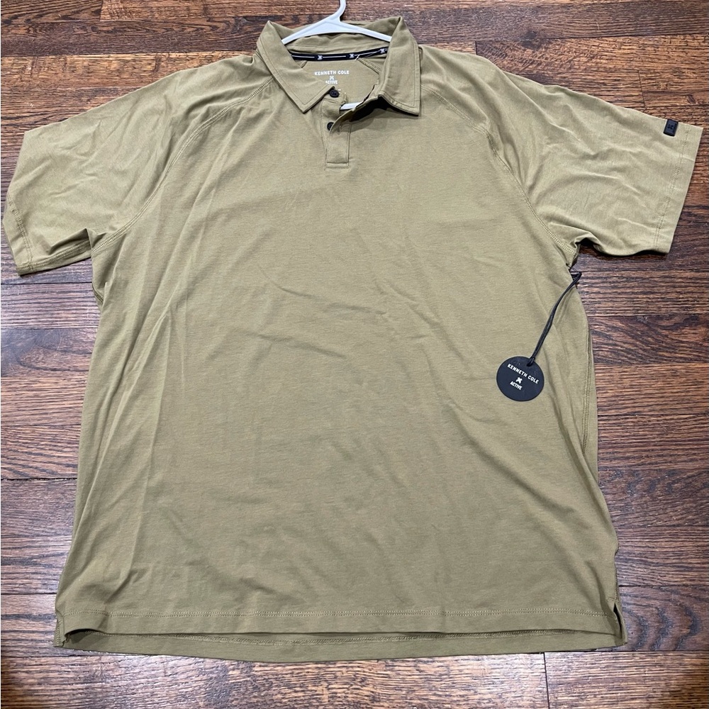 Kenneth Cole army green Polo Shirt size XL